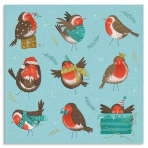 Playful Robins Christmas Card